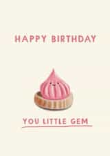 Cute Happy Birthday Card - You Little Gem - Iced Gems created by Giddy Kipper