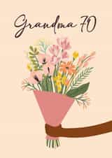 Pretty Birthday Card - 70th - for Grandma created by Quinton cards