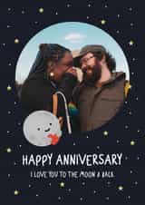 Personalised Anniversary Photo Card created by @hollielonglanddesigns - Heartfelt Anniversary Photo Card - Love You to the Moon & Back