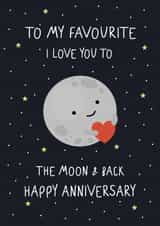 Cute Anniversary Card - Moon Card - Love You To The Moon And Back created by @hollielonglanddesigns