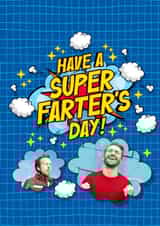 Personalised Father's Day Photo Card created by Atwood & Atwood - Cheeky Fathers Day Photo Card - Super Farters Day Pun