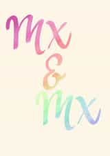 Classic Wedding Card - For Non-Binary Couple - Mx & Mx created by Haela Designs