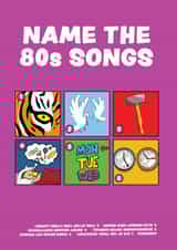 Fun Birthday Card - Music Quiz - Name the 80s Songs created by MOJO Creative Studio