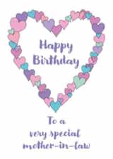 Pretty Birthday Card - For Mother-in-Law - Hearts created by size3art