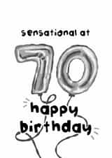 Fun Birthday Card - 70th - Foil Balloons created by The Playful Indian
