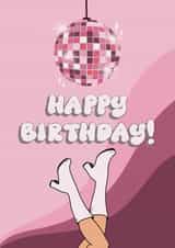 Cute pink birthday card for those disco lovers created by Cardie created