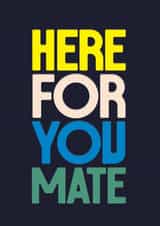 Classic Mental Health Card - Supportive Here For You - Bold Typography created by Rebecca Prinn