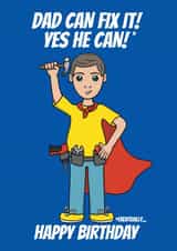 Cheeky Birthday Card - For A DIY Dad - Superhero created by @Cupsie's Creations