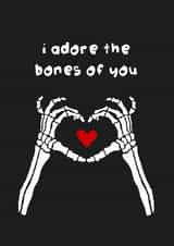 Cute Anniversary Card - Gothic - Adore The Bones Of You created by The Playful Indian