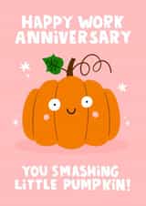 Cute Friendship Card - Pumpkin - Work Anniversary created by Lucy Maggie Designs