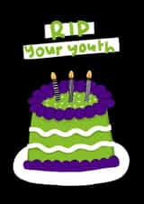 Goth Birthday Card – RIP Your Youth created by The Playful Indian