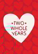 Cute Anniversary Card - Two Whole Years created by Puns and Needles