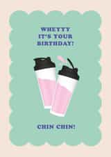 Fun Whey Protein Birthday Card - Gym Lover - Chin Chin created by Pig + Plums