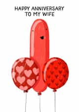Funny Anniversary Card - Balloons Innuendo - For Wife created by Nicola Watson