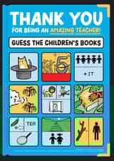 Cute Thank You Card - For Teacher - Guess The Children's Books! created by Daniel Benney