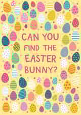Cute Easter Card - Brainteaser - Can you find the Easter Bunny? created by Pear Tree Press