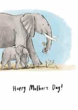 Cute Mother's Day Card - Elephants - Watercolour created by Becca Hall illustration