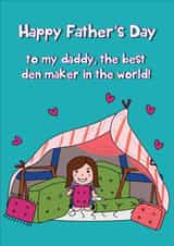 Cute Father's Day Card - Den Making Daddy created by @Laura Lonsdale Designs