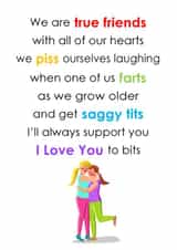 Funny Friend Card for her Birthday or just because created by Unique Word Designs