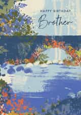 Classic Brother birthday card - landscape illustration created by Rebecca Prinn