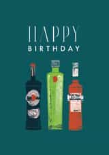 Classic Birthday Card - Cocktail Lover - Negroni Illustration created by Rebecca Prinn