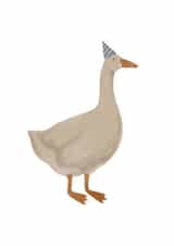 Cute Duck in a Party Hat Birthday Card - Blank Birthday Card created by HeatherLucyJ