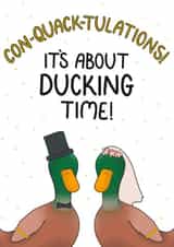 Funny Wedding Card - Ducks - Con-quack-tulations! created by Doris Dishcloth