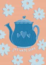 Pretty Get Well Soon Card - Hearts and Flowers - Teapot created by Emily Caroline 