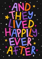 Cute Happily Ever After Card - Just Married - Engagement created by Ludicrous Prints