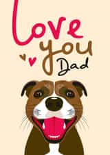 Cute Father's Day Card - From the Dog - Staffordshire Bull Terrier created by Diva Doodle Designs