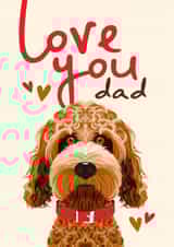 Cute Father's Day Card - From the Dog - Goldendoodle Dog created by Diva Doodle Designs