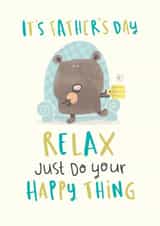 Happy Thing - Relax - Cute Father's Day Card - Bear - Armchair created by Pink wink