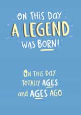 Funny Birthday Card - Legend - Ages and ages ago created by Pink wink