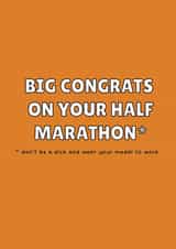 Cheeky congratulations card - half marathon well done - perfect for a friend created by Zoe Morrall