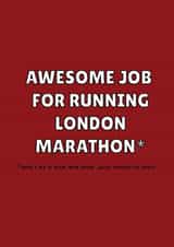 London Marathon Congrats - Running Well Done - Friend and Family created by Zoe Morrall