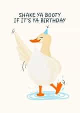 Cute Birthday - Dancing Duck Card - Shake ya booty created by ellavation studio