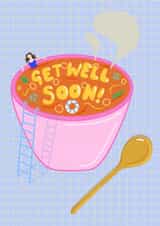 Cute Get Well Card - Soup created by AmySrvc Illustration