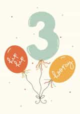 Cute 3rd Birthday Card - Hip Hip Hooray created by Abbie Imagine