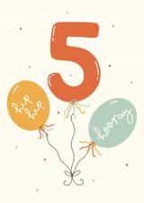 Cute 5th Birthday Card - Hip Hip Hooray created by Abbie Imagine