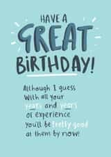 Cheeky Birthday Card - Years And Years Of Experience created by Pink wink