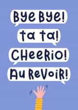 Cute Leaving Card - Bye Bye! created by Joanne Hawker