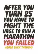 Cheeky Good Luck Card - Marathon - Fighting the Urge created by Studio Doodles