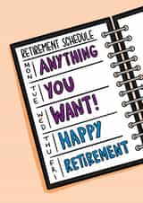Funny Retirement Card - Retirement Schedule - Leaving Card created by TeePee Creations