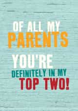 Funny Card - For Mum or Dad - Top Two Parents created by Brainbox Candy