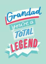 Typographic Father's Day Card - Grandad - Total Legend created by Jane Katherine Houghton