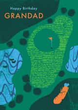 Classic Birthday Card - Grandad - Golf Illustration created by Rebecca Prinn