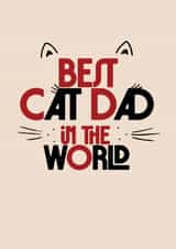 Cute Father's Day Card - From the Cat - Best Cat Dad created by Rebecca Prinn