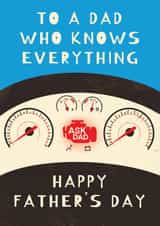 Funny Father's Day Card - Car Dashboard - For a Dad Who Knows Everything created by Vallely Studios