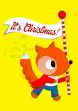 Merry Christmas Card - Happy Xmas - Festive - Cute Retro Fox Christmas Wishes created by Big1Chicken