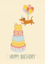 Cute Fun Birthday Card For Sausage Dog Lovers created by Emily Caroline 